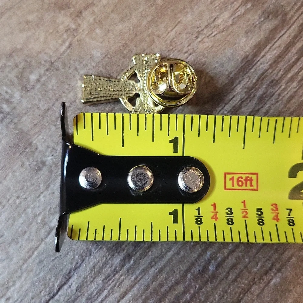 Gold Tone Cross Lapel Pin - Picture 7 of 7